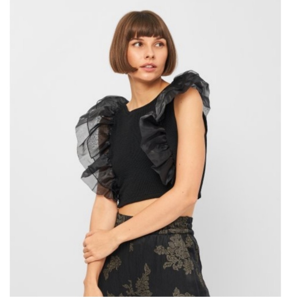 Zara Combined Organza Crop Top